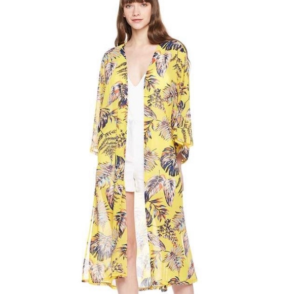 ORCHID ROW Floral Maxi Chiffon Kimono Coverup - Picture 1 of 9